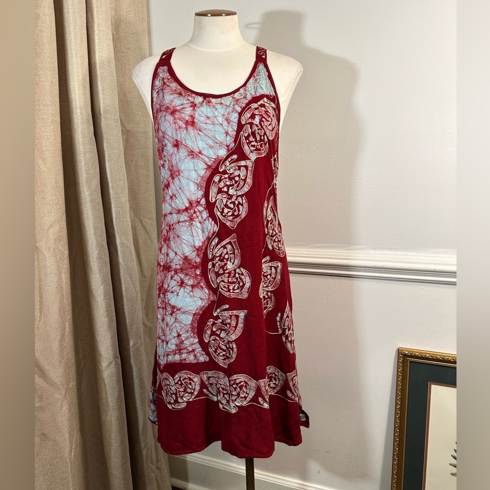 Fashion Terminal Boho Dress - Tie Dye, Embroidered, Butterfly ~Fits like Medium